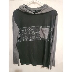 VANS Mens Gray Black Hoodie‎ Pullover Long Sleeve Shirt Skater Pocket Size M